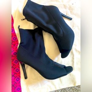 Black sock heels